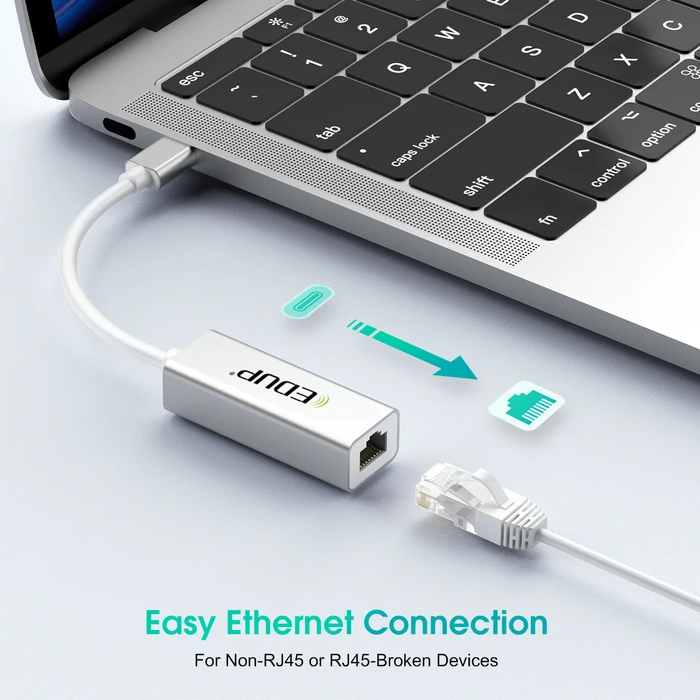 EDUP EP-9802 Αντάπτορας USB-C σε Ethernet Gigabit 10/100/1000 Mbps
