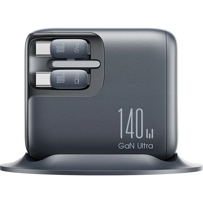 Joyroom GaN Charging Station with 2 x USB-A and 1 x USB-C Ports + USB-C Cable, 140W, Quick Charge 3.0, Grey (JR-TRD01)