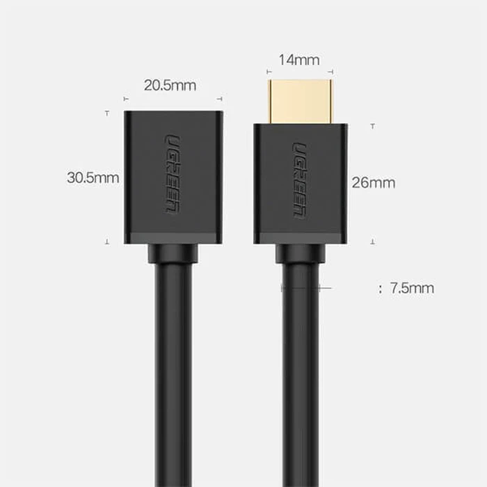 Ugreen Καλώδιο HDMI Male to Female 3m Black 10145