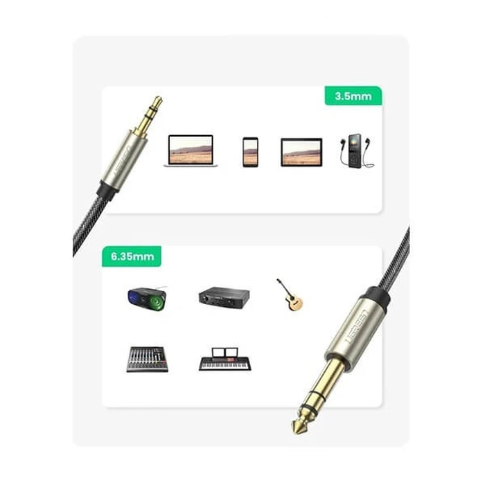 Audio Cable UGREEN Jack to TRS AV127 3.5mm 5m Grey 10630