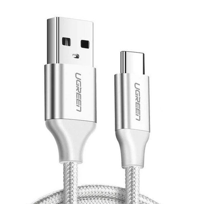USB C Cable UGREEN Nickel plated QC3.0 0.25m White