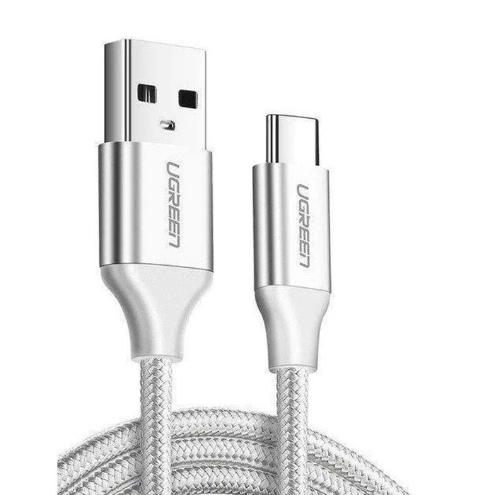 UGREEN Καλώδιο USB C Nickel plated QC3.0 0.25m λευκό