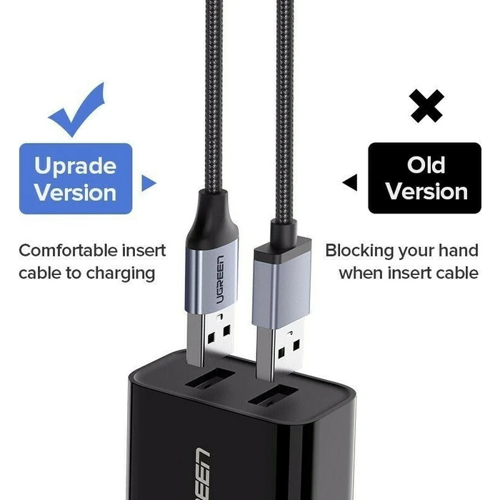 UGREEN Καλώδιο Micro USB QC 3.0 2.4A 2m Λευκό 60153