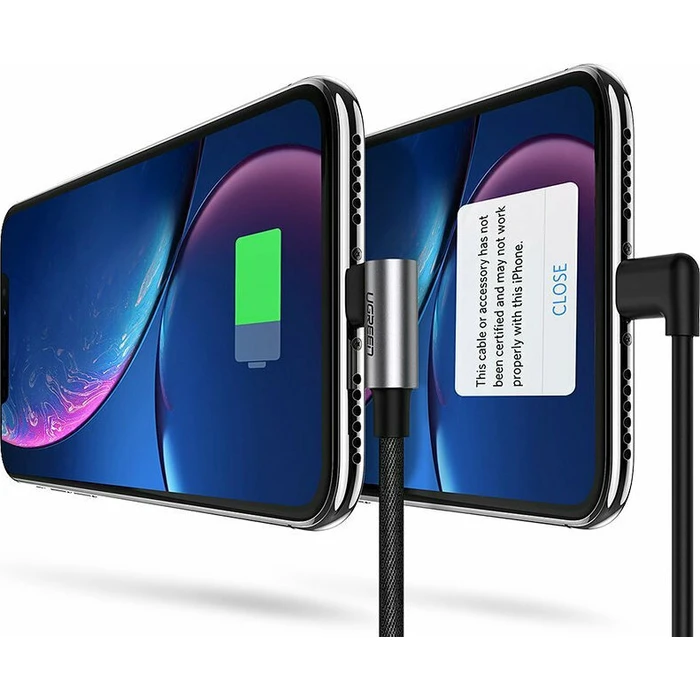Ugreen Καλώδιο USB σε Lightning Κάθετο MFi 1m Μαύρο 60521