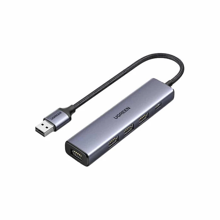UGREEN Hub Adapter CM418 USB C to 2x USB HDMI RJ45 PD 100W Γκρι
