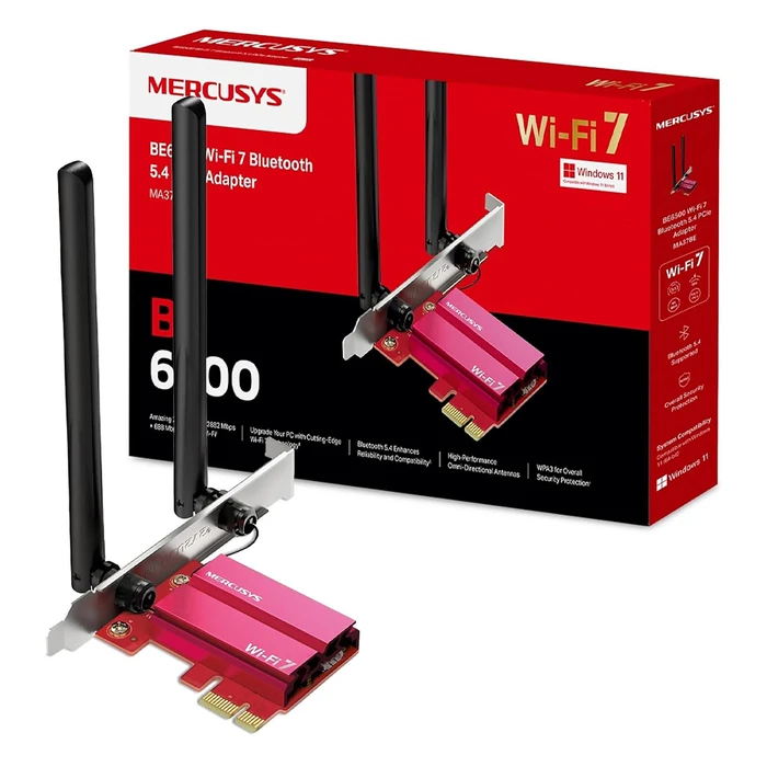 PCI Express Adapter Mercusys BE6500 WiFi 7 Bluetooth 5.4 MA37BE