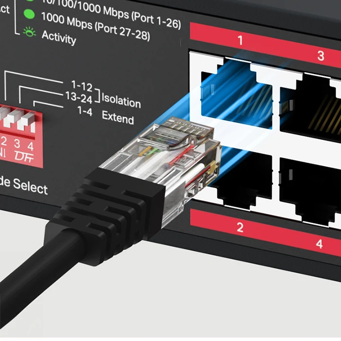 MERCUSYS Network Switch Gigabit Rackmount 28-Port with 24-Port PoE MS128GP