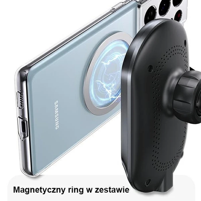 USAMS US-CD182 βάση αυτοκινήτου με ασύρματη φόρτιση 15W (μαύρο)