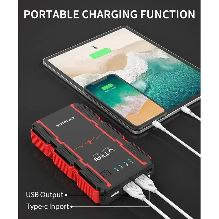 Utrai JS-Mini Φορητός Εκκινητής Μπαταρίας Αυτοκινήτου 13000mAh με Power Bank / USB / Φακό 12V CEP300