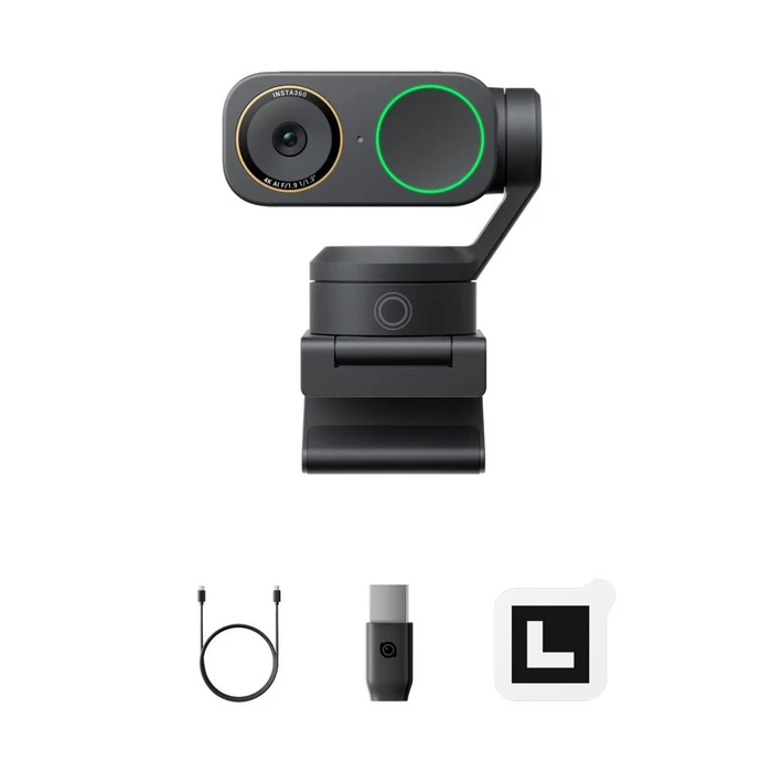 Insta360 Link 2 Pro Black Κάμερα Web 2 Αξόνων Gimbal 4K HDR AI Noise Cancel AI Track Frame Διπλό Μικρόφωνο
