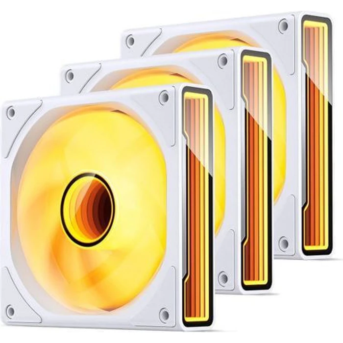 Jonsbo ZK-120W PWM A-RGB 120mm Case Fans (3-Pack), White