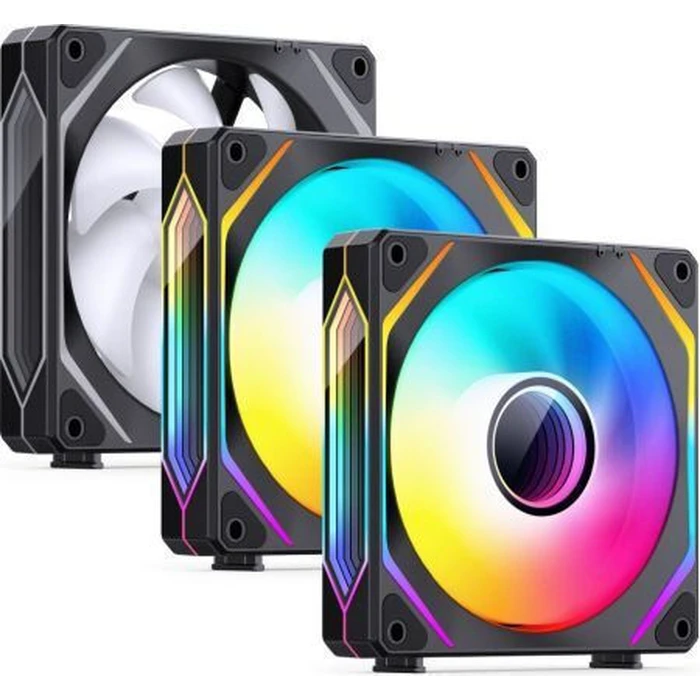 Jonsbo ZL-120BR Reverse Blade Case Fan 120mm (3-pack) - ARGB, 4‑Pin PWM, 1800 RPM, 58.5 CFM