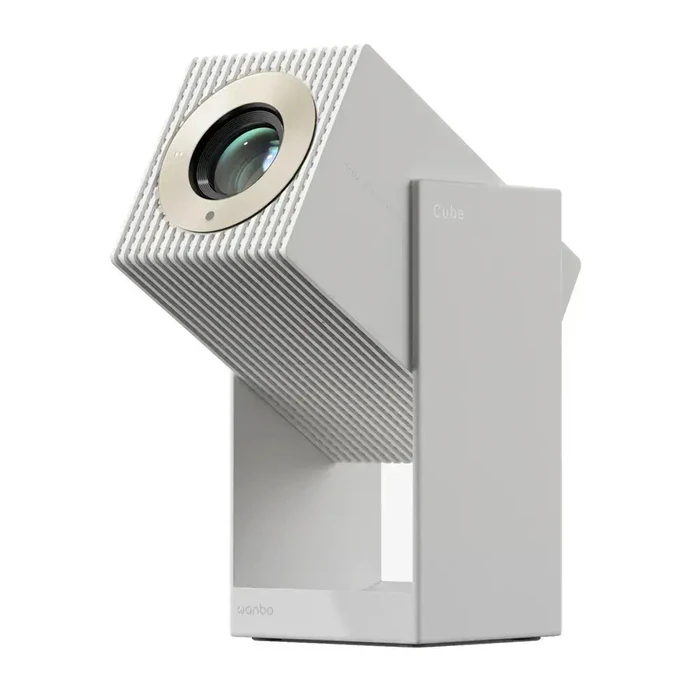 WANBO CUBE 2 PRO White Projector — 500 ANSI Lumens, Full HD, Android TV 11, Gimbal