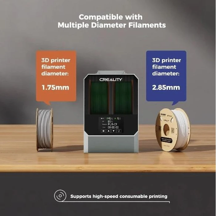 Default CREALITY 3D Printing Filament Dryer Dry Box Space Pi Plus for 2 Filaments Adjustable 40-70C One-key Set for 12 Types