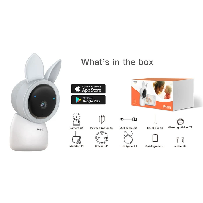 Arenti 2K Wi-Fi Video Baby Monitor Kit with LCD Screen
 (AInanny) (AREAInanny)