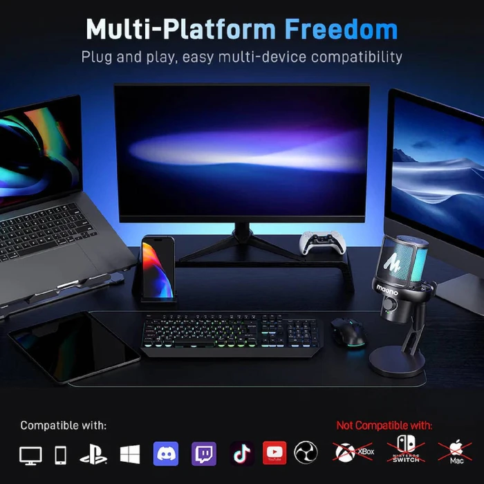 Maono DM40 S Pro Electret Μικρόφωνο Shock Mounted (USB Type-C)