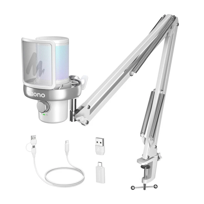 Maono DM40 S Pro Electret Μικρόφωνο Shock Mounted - Λευκό