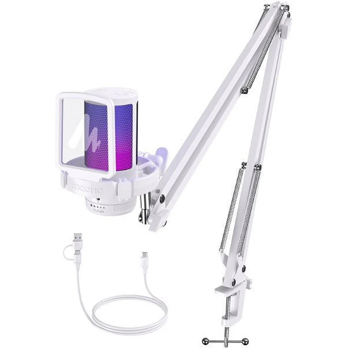 Maono DGM20S Δυναμικό Μικρόφωνο USB Type-C με Shock Mount - Λευκό