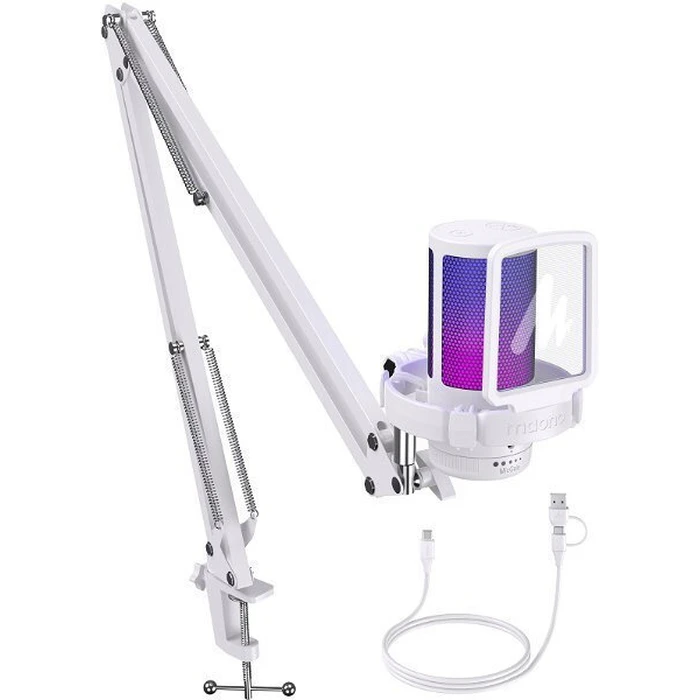 Maono DGM20S Δυναμικό Μικρόφωνο USB Type-C με Shock Mount - Λευκό
