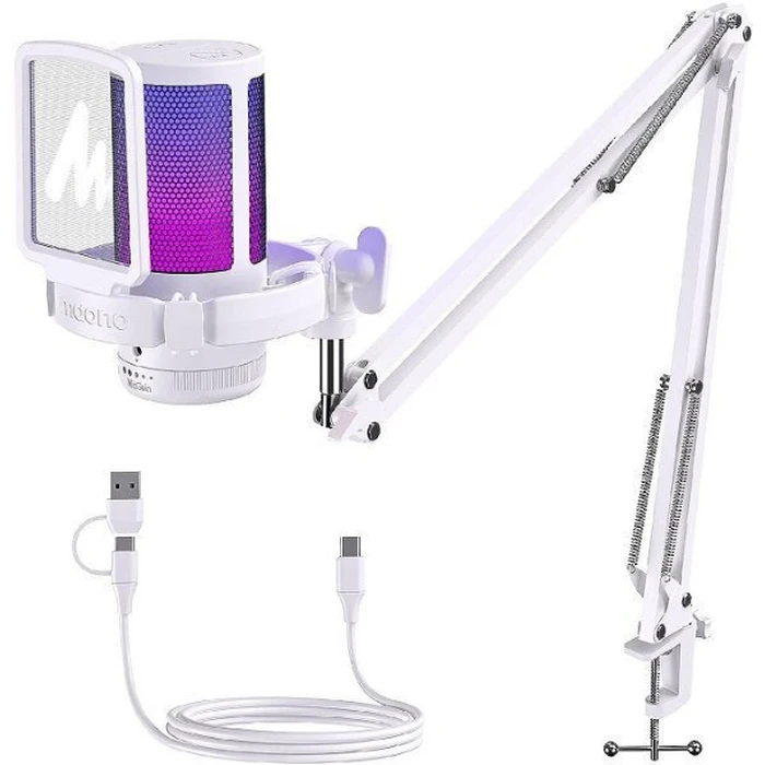 Maono DGM20S Δυναμικό Μικρόφωνο USB Type-C με Shock Mount - Λευκό