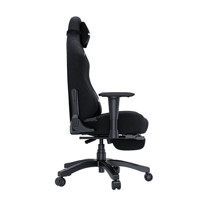 Anda Seat Luna Pro Υφασμάτινη Καρέκλα Gaming με Ρυθμιζόμενα Μπράτσα και Υποπόδιο - Μαύρη