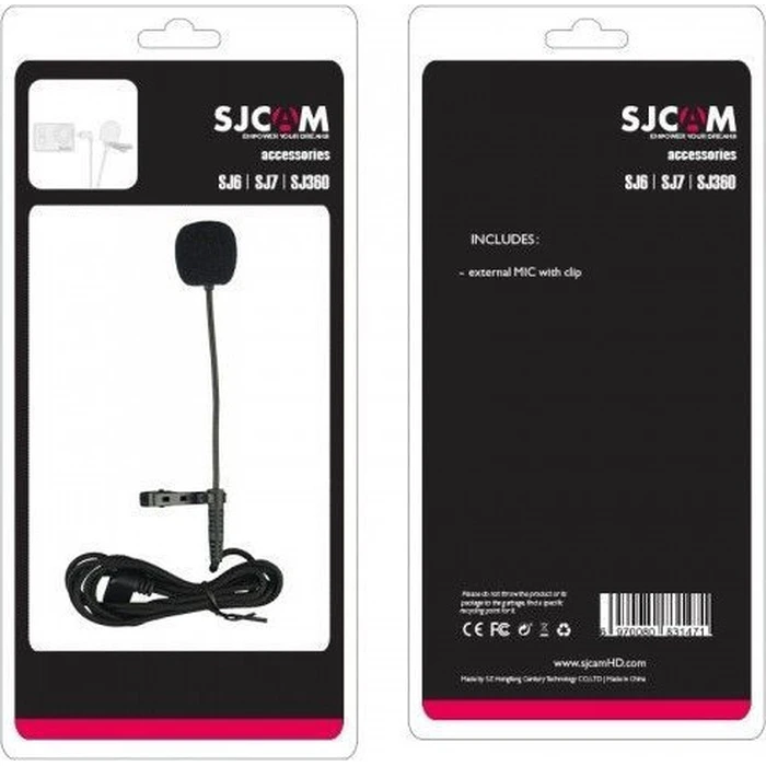 SJCAM External Microphone B - Lavalier Clip Microphone for Mobile