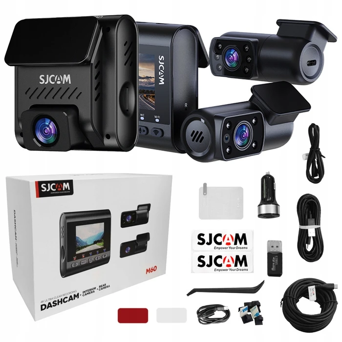 SJCAM Car DVR Camera Set 4K with Screen, Wi‑Fi & Rear Backup Camera AL19337 (M60 3CH)