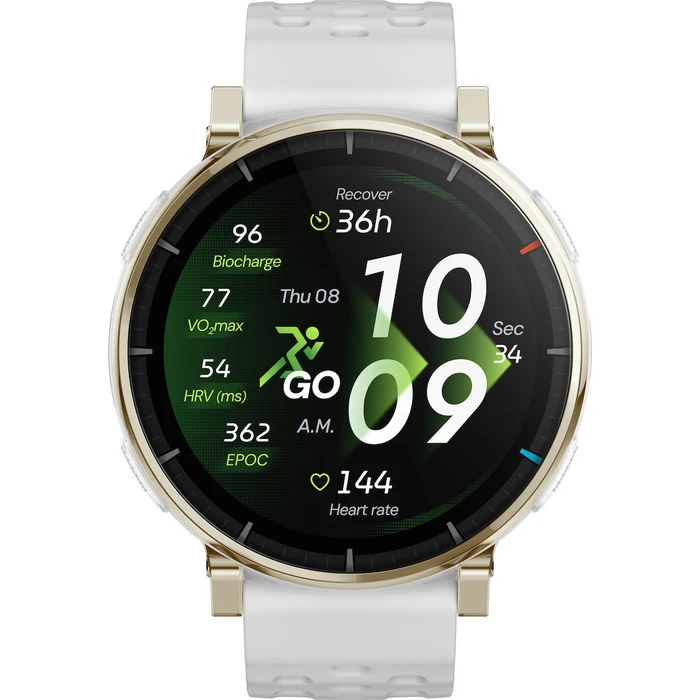 Amazfit Active 3 Premium 45mm Ανοξείδωτο Ατσάλι (Aero White) - Smartwatch με SIM & Παλμογράφο