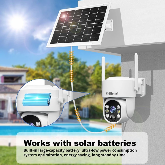 SRIHOME Outdoor Solar WiFi Camera 4MP HD