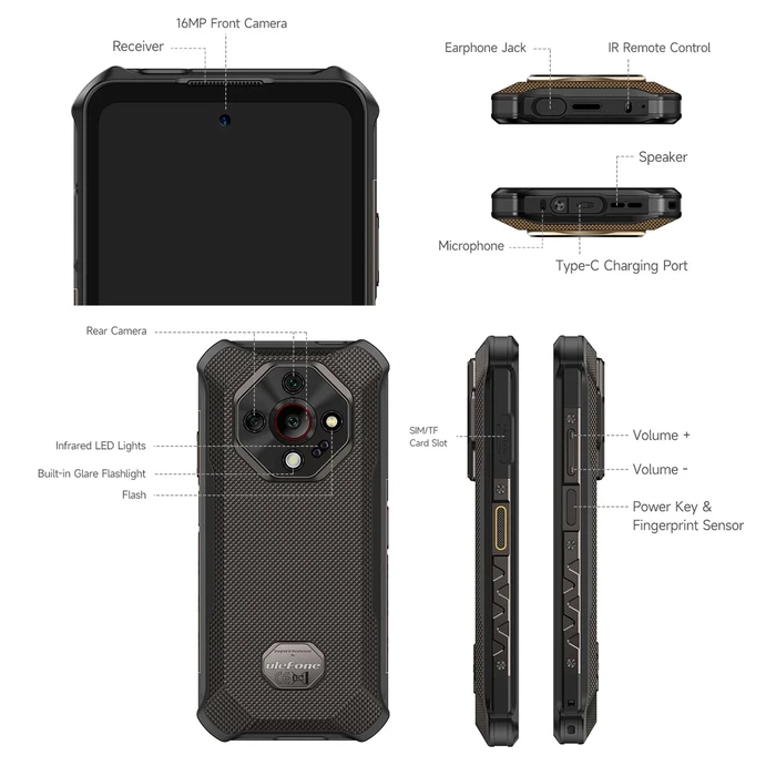 Ulefone Armor X16 Pro 5G Dual SIM (8/256GB) Ανθεκτικό Smartphone Wasteland Shadow