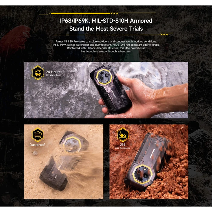 Ulefone Smartphone Armor Mini 20 Pro 8 256GB DS 5G Mecha Black NFC