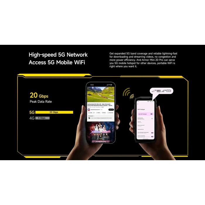 Ulefone Smartphone Armor Mini 20 Pro 8 256GB DS 5G Mecha Black NFC