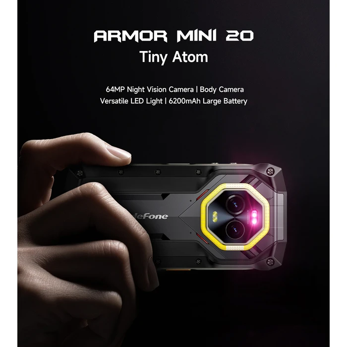 Ulefone Armor Mini 20 Dual SIM (8GB RAM / 256GB) Rugged Smartphone - Mecha Black - NFC
