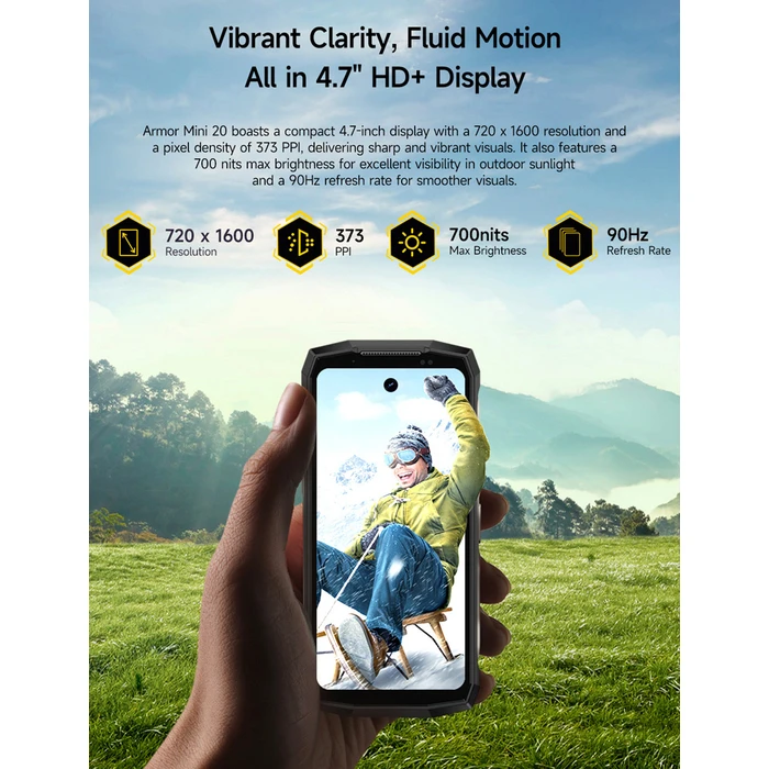 Ulefone Armor Mini 20 Dual SIM (8GB RAM / 256GB) Rugged Smartphone - Mecha Black - NFC