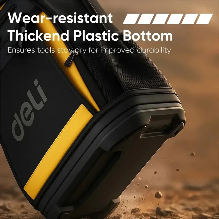 DELI Σακίδιο Εργαλείων 17 Ιντσών με Σκληρό Κέλυφος Κίτρινο Μαύρο