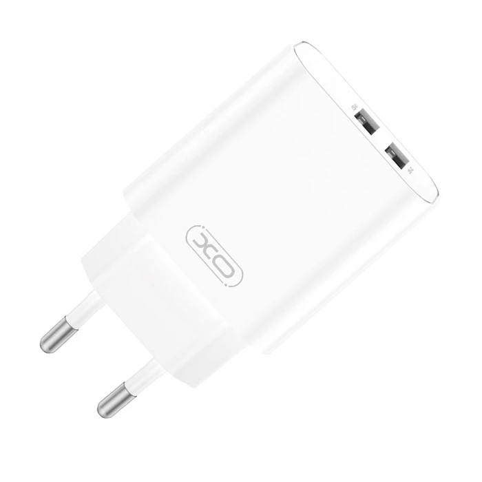 XO USB Chargers Dual USB-A 2.4A Charger CE34 EU White
