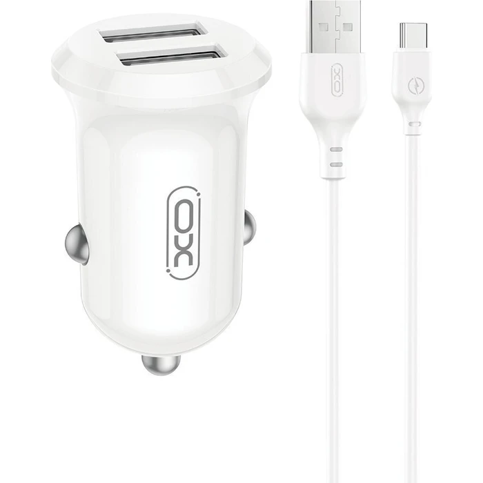 XO Φορτιστής Αυτοκινήτου CC67 Mini Smart με 2 Θύρες USB 2.4A και Καλώδιο Type-C