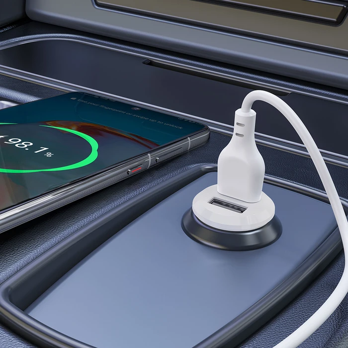 XO Φορτιστής Αυτοκινήτου CC67 Mini Smart με 2 Θύρες USB 2.4A και Καλώδιο Type-C