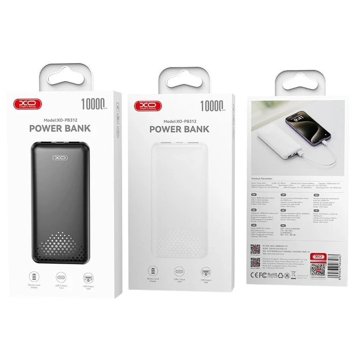 XO Power Bank 10,000mAh Black