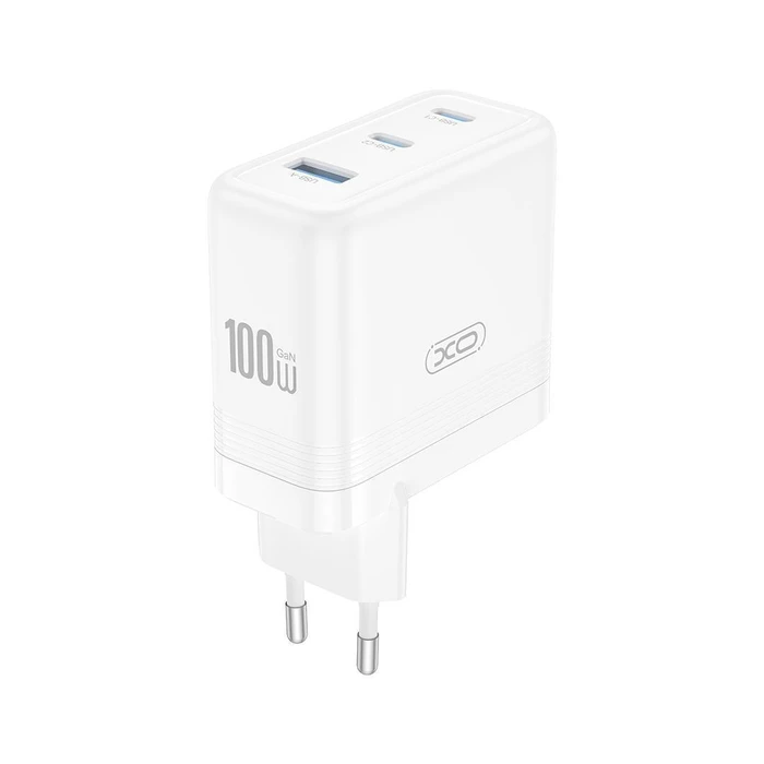 XO Universal GaN Charger with 3 Outputs 2x USB C and 1x USB A White