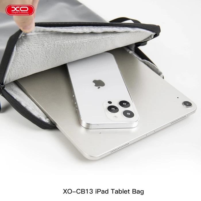 XO Τσάντα Θήκη Tablet Ipad 12 9 ιντσών με Μπροστινή Τσέπη Μαύρο
