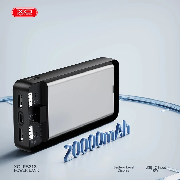 XO Powerbank 20000mAh Μαύρο PB313