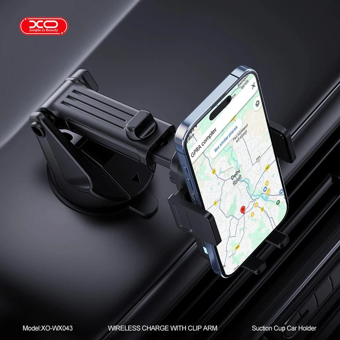 XO Car Phone Holder with Suction Cup and Wireless Charging 15W WX043