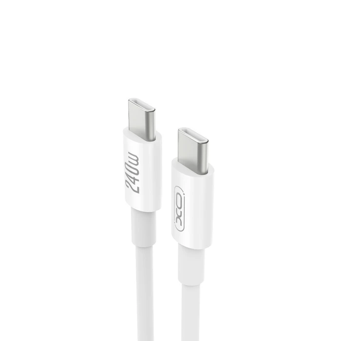 USB Cable XO High Speed Type C Male to Type C Male 240W 1m White