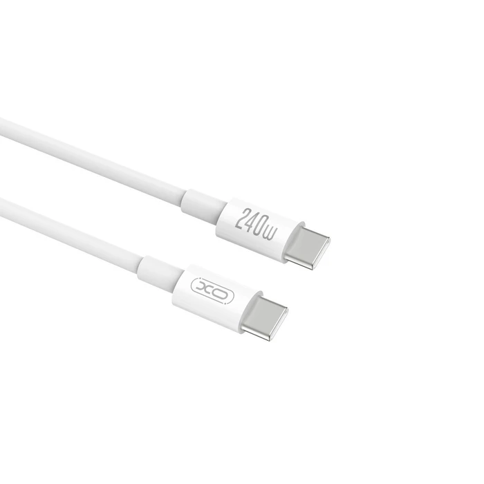 USB Cable XO High Speed Type C Male to Type C Male 240W 1m White