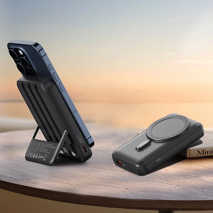 Power Banks XO PR288 10000mAh with built in USB A USB C Lightning cables and wireless charging