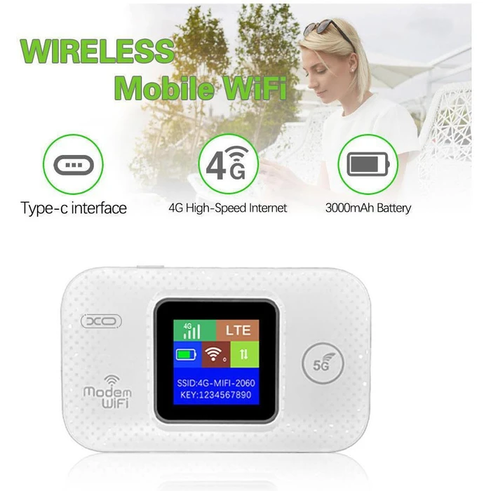 XO Router Φορητό WiFi 3000mAh για Ευρωπαϊκά Δίκτυα