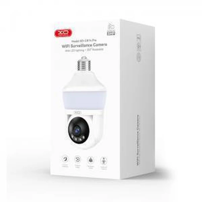 XO Security Camera CR14 Wi-Fi 5MP Indoor E27 with LED Light and Pan Tilt White