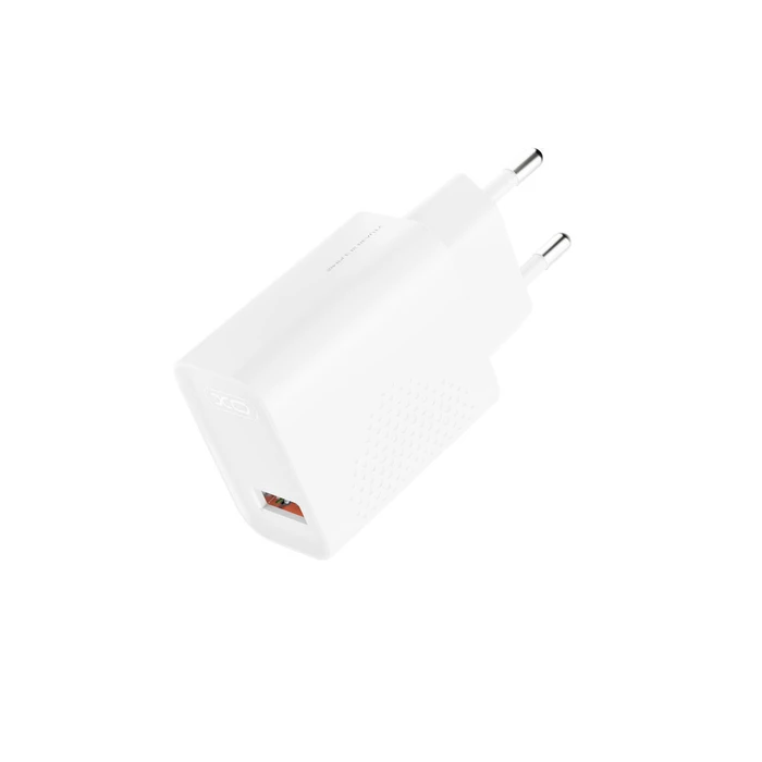 XO USB-A Charger 18W with Detachable USB Type-C Cable White L159