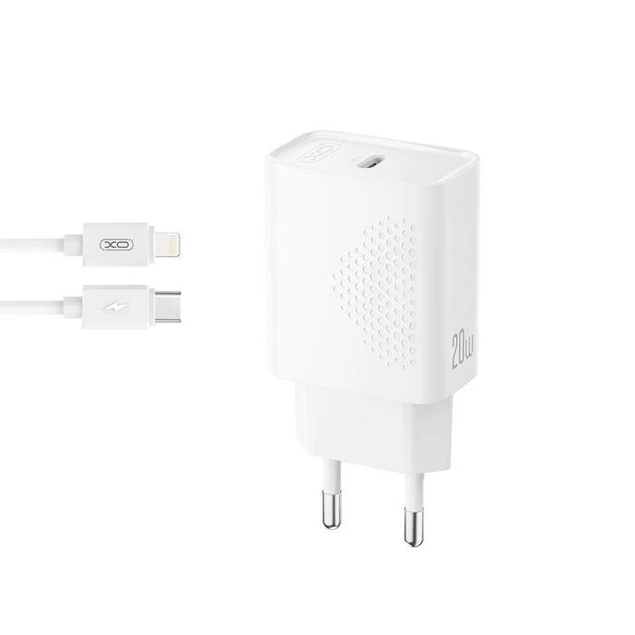XO USB C Charger with Lightning Cable 20W White